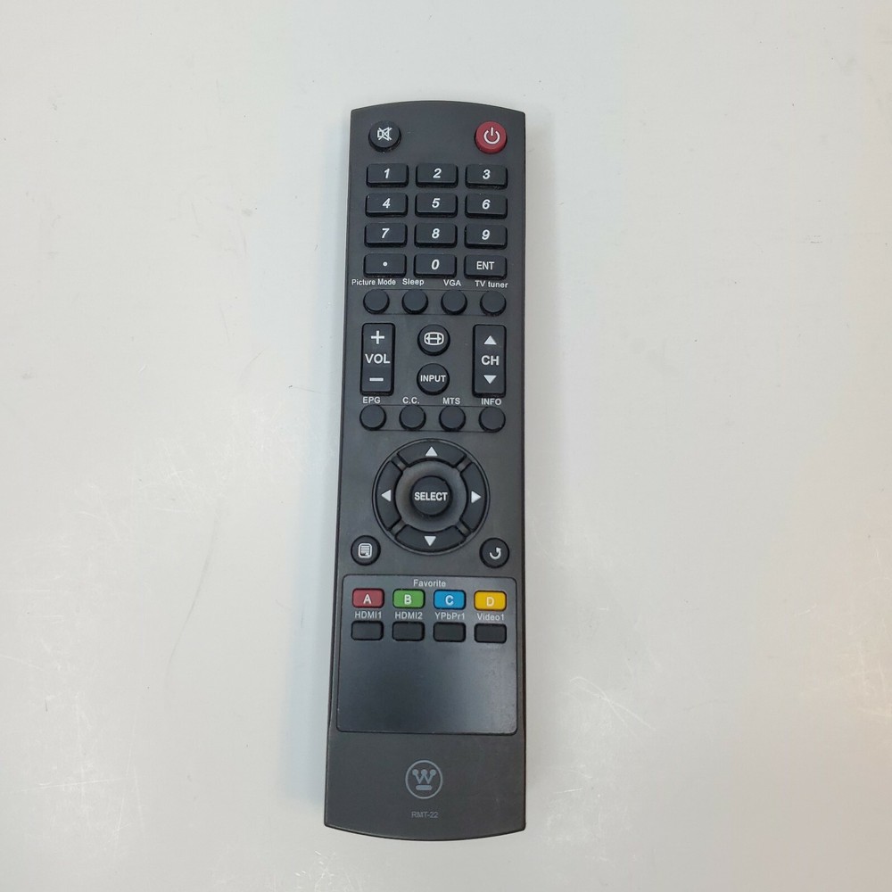 Westinghouse TV Remote RMT-22 for UW-32SC1W UW-32S3PW UW-37SC1W EW32S5UW