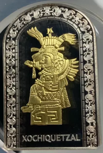 2012 GILT ANDORRA SILVER 10 DENARS XOCHIQUETZAL PANTHEON NGC PF 69 ULTRA CAMEO