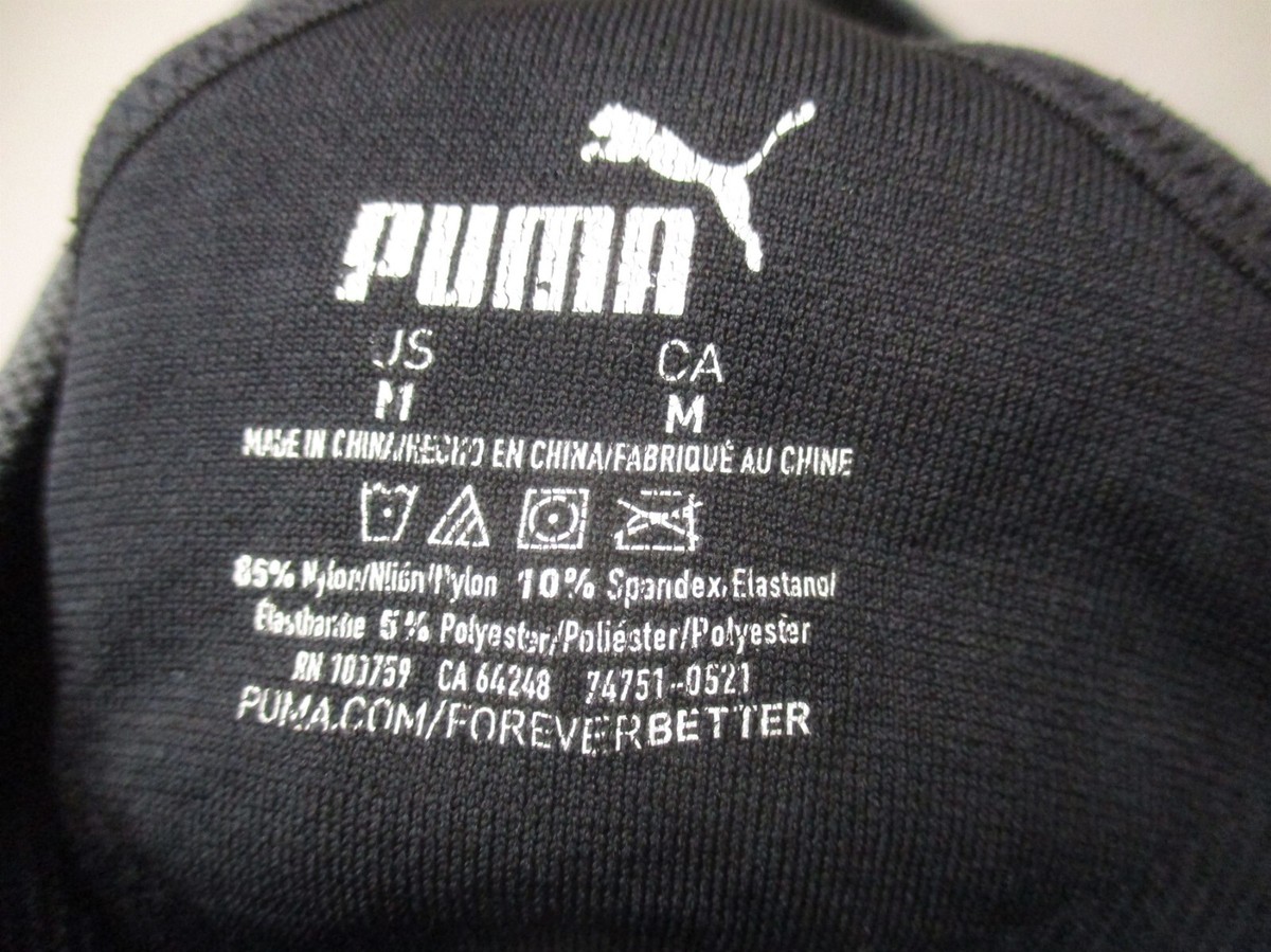 PUMA Size M Womens BLK Lined Wireless Pull On Fitted Racer Back