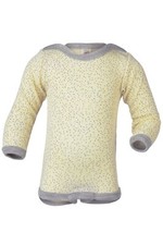 Engel Baby Body langarm Knopf Engel natur Tupfen 86 92 70% Wolle 30% Seide neu