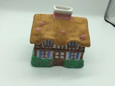 Vintage Ceramic Village Cottage House Home Pottery Tea Light Candle Holder 
