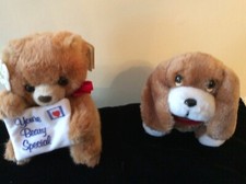 Two Vintage Russ Berrie Teddy Treaters Plush Bears 7" 5