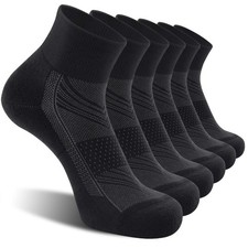 CS CELERSPORT 6 Pack Men's Ankle Socks with Cushion, Sport Athletic Running S...