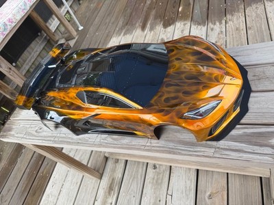CUSTOM PAINTED RC BODY, ARRMA FELONY, INFRACTION, CORVETTE, 1/7 SCALE, 14K GOLD