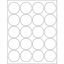 2" Glossy White Circle Laser Labels-20 Labels per Sheet-2000 per Case