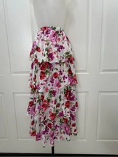 New without Tag-Abercrombie Fitch Floral Tiered Ruffle Maxi Skirt Sz ST