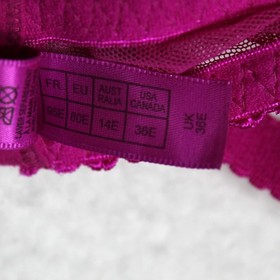 L'Agent Agent Provocateur Lace Balconette Bra Womens US 36E Pink Underwire Bows