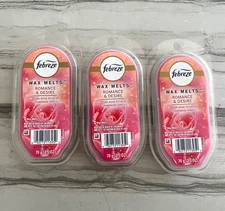 3X FEBREZE Wax Melt Cubes Romance & Desire Pink Rose Champagne Spritz Fragrance