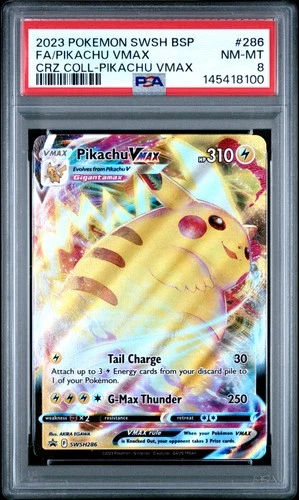 2023 POKEMON SWSH BLACK STAR PROMO #286 FULL ART/PIKACHU VMAX PSA 8