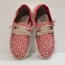 Hey Dude Wendy Women  s Love Cushioned Comfort Shoes Size 6 Red Tan Slip On