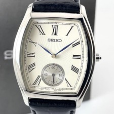Seiko Sumoseco Tonneau Watch Quartz Stainless Steel Silver Used