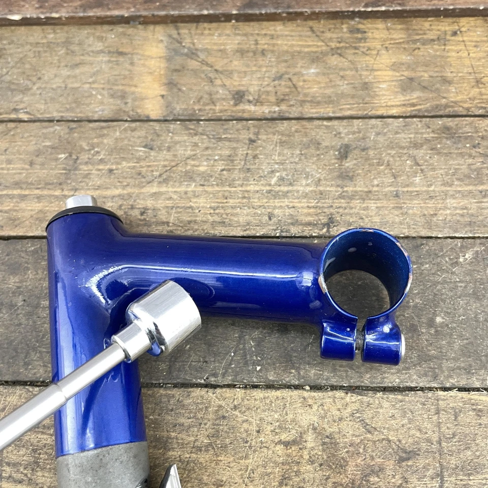 Custom Filet Brazed Quill Stem 1 1/4 in Threaded 26.0mm Clamp Blue Tandem MTB - Image 4 of 4