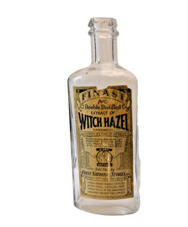 Vintage Finast (First National) Brand Witch Hazel Bottle w/Paper Label Rare