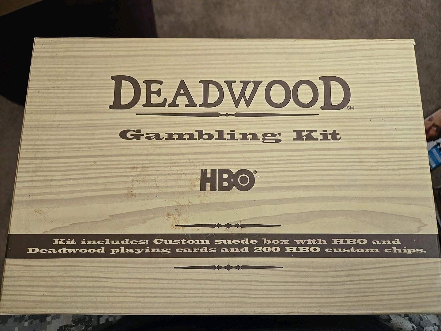 HBO Deadwood Poker Chips and Cards Dice Set with Suede Case Complete Set