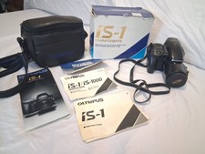 Olympus iS-1 Quartz Date 35mm Camera 35-135 F4.5 Lens Dual Strobe Flash Working