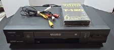 Toshiba W-603 Hi-Fi Stereo VHS VCR Player 4-Head Pro Drum Bundle T-120 Tape