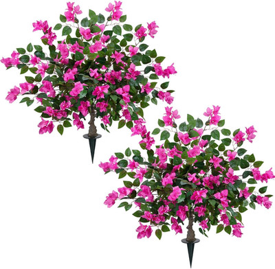 2 Pack 37.4'' Bougainvillea Artificial Trees Outdoors Fake Bougainvillea Silk Flo