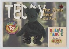 1999 Ty Beanie Babies Series 2 Chase Maple Leaf Teddy the Jade Bear #237 ha8