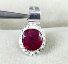 6.20 Karat Zertifiziert Natürlich Rot Saphir Kissen Edelsteine Herren Anhänger