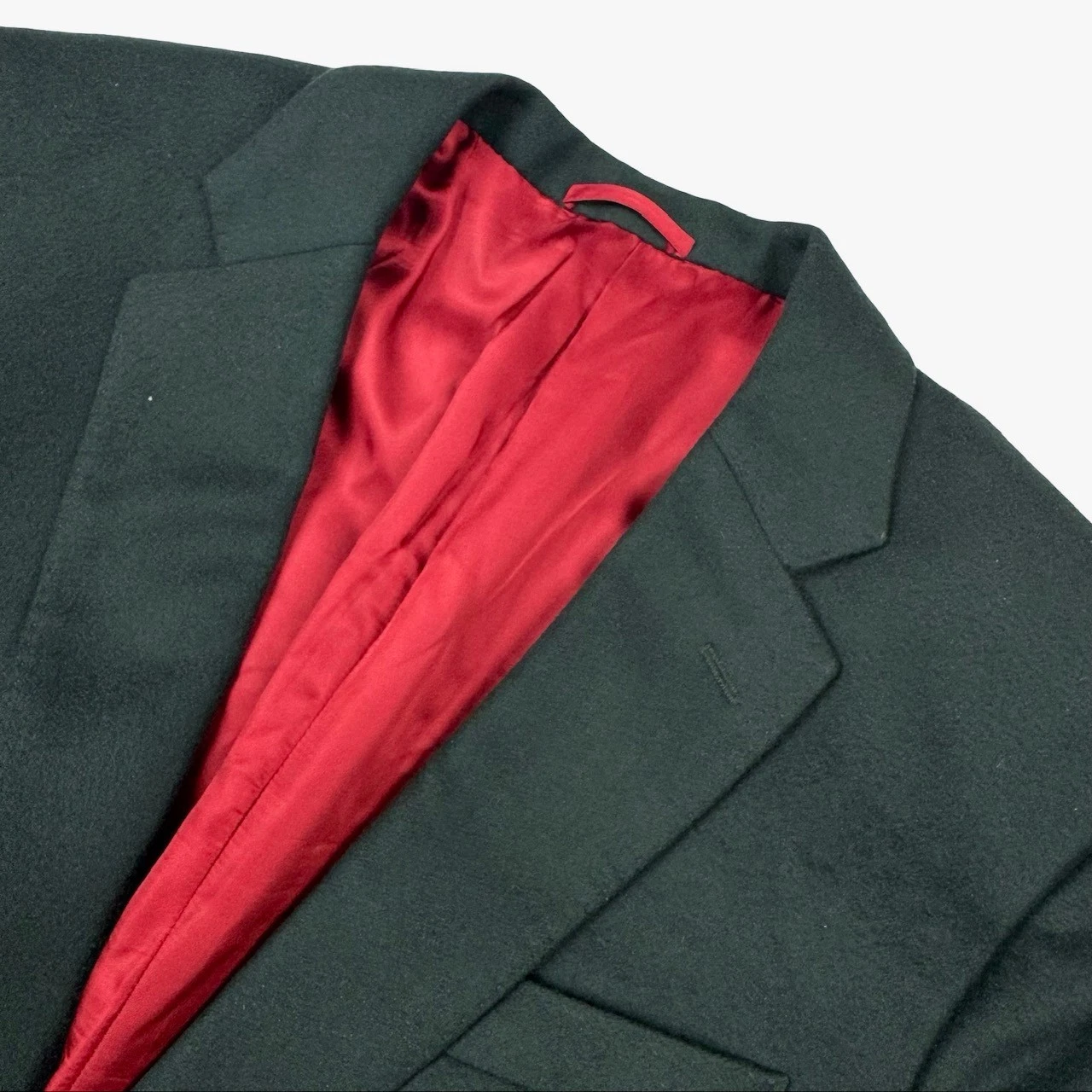 VTG Custom Bespoke Columbo Wool & Cashmere Men's 2-Button Blazer Black • 42L