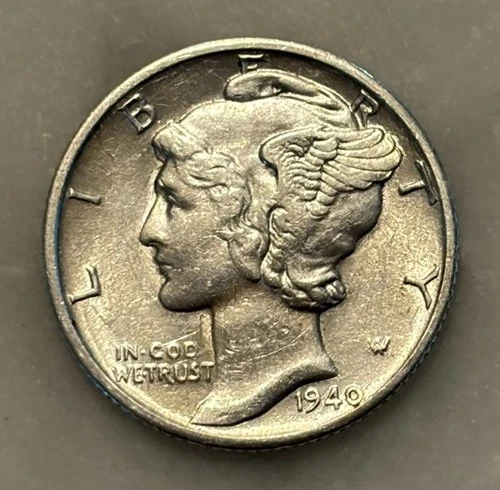 1940-D Mercury Dime - AU - About Uncirculated - 90% Silver