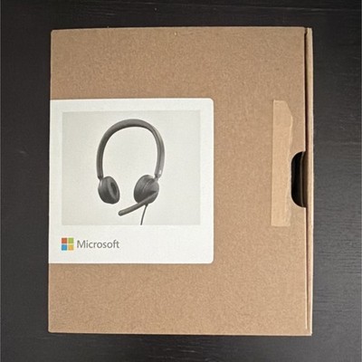 Microsoft Model 1989 Black Headband Headset Double Ear-Pad Boom Microphone