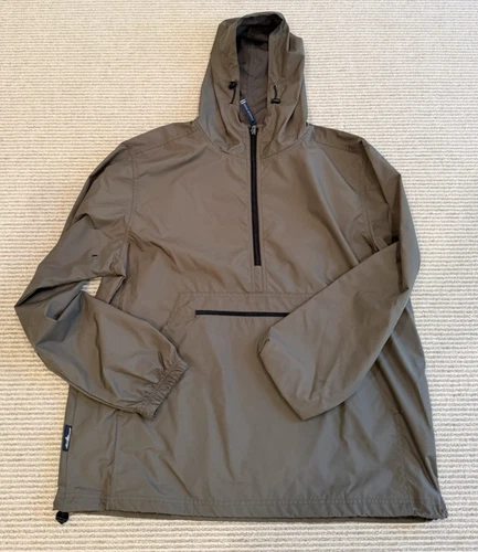 Charles River Apparel Men's 1/2 Zip Anorak Hooded Windbreaker  Olive GREEN L/XL - product listing photo