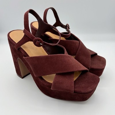 Splendid Chocolate Suede Pandora Platform Heels Sz 7 NEW NWOB