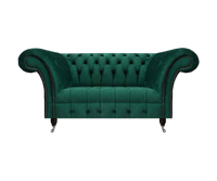 GrüNe Chesterfield Polstercouch Designer Zweisitzer Edle Textil MöBel