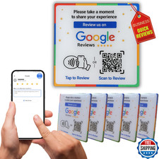 Customer Reviews NFC Google Review Epoxy Plate - Boost Customer Reviews 300% Tap Scan QR Contactl