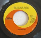 Beatles All You Need Is Love Capitol 5964 45rpm RARE Subsidiary Rim Print VG+