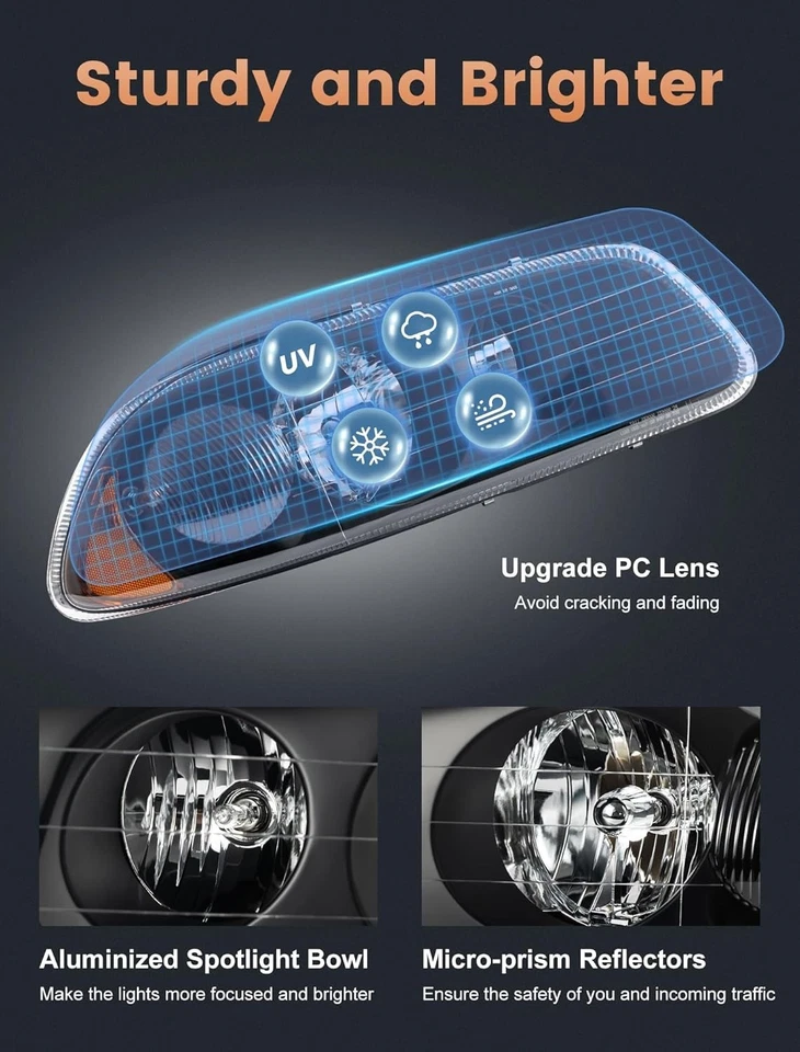 Avsty Headlights Assembly for Mack Vision Granite Pinnacle CX CXU CXN GU4 GU5... - Image 3 of 4