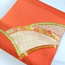 Obi Kimono Nyankotei pure silorange unused item