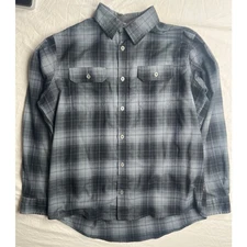 Swiss Tech Plaid Size Large Button Down Men's Long Sleeve 42-44