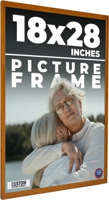 18x28 Honey Brown Real Wood Picture Frame Width 0.75 inches | Interior Frame Dep