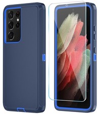 ONOLA Samsung Galaxy S21 Ultra Case 6.7" 3-Layer HD Shockproof Cover Dark Blue