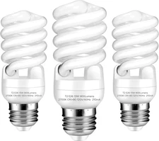 E26 Base 13W 2700K 900Lm CFL Light Bulbs, T2 Spiral (60Watt Equivalent) Soft Whi