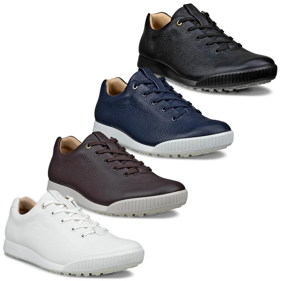 Zapatos de golf Ecco para hombre 2025 Golf Street retro híbridos impermeables de cuero sin clavos