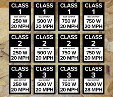 Ebike E-Bike Vinyl Decals Stickers Class Bike Frame - Set of 4 - Made in USA