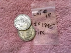 MORGAN SILVER DOLLAR COINS.  LOT OF 2  1885-P  CIRCULATED   LOT #    19