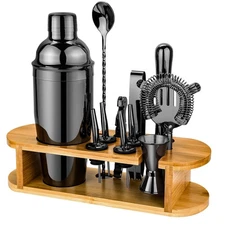 Bartender Kit with Stand 12 Piece Cocktail Shaker Set Professional Drink Mixer
