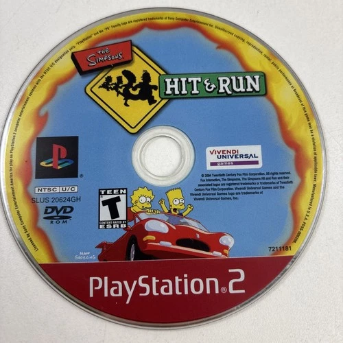 PlayStation 2 Simpsons hit and run Disc Only