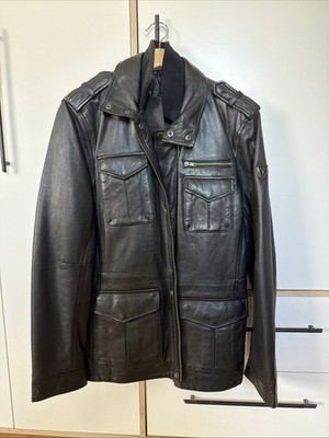 TAZZIO Jacke Lederjacke Trenchcoat Herren Echtleder Leder Mantel Parka Übergang