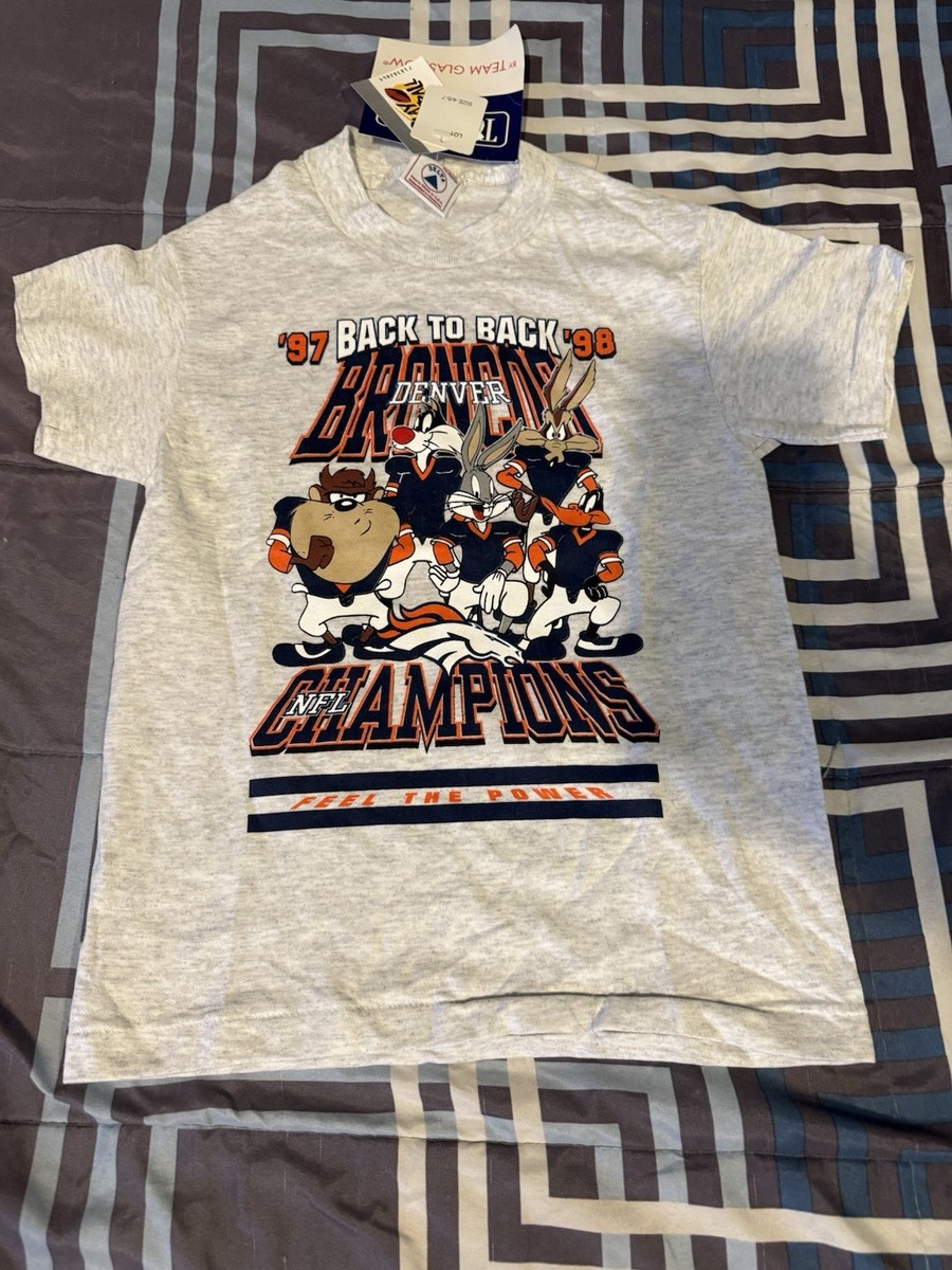 Vintage 1990 Looney Tunes NFL Denver Broncos Back To Back