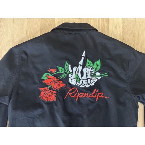 Giacca a vento uomo Rip N Dip Dead Roses scheletro nero Coach taglia M - Foto 7 di 7