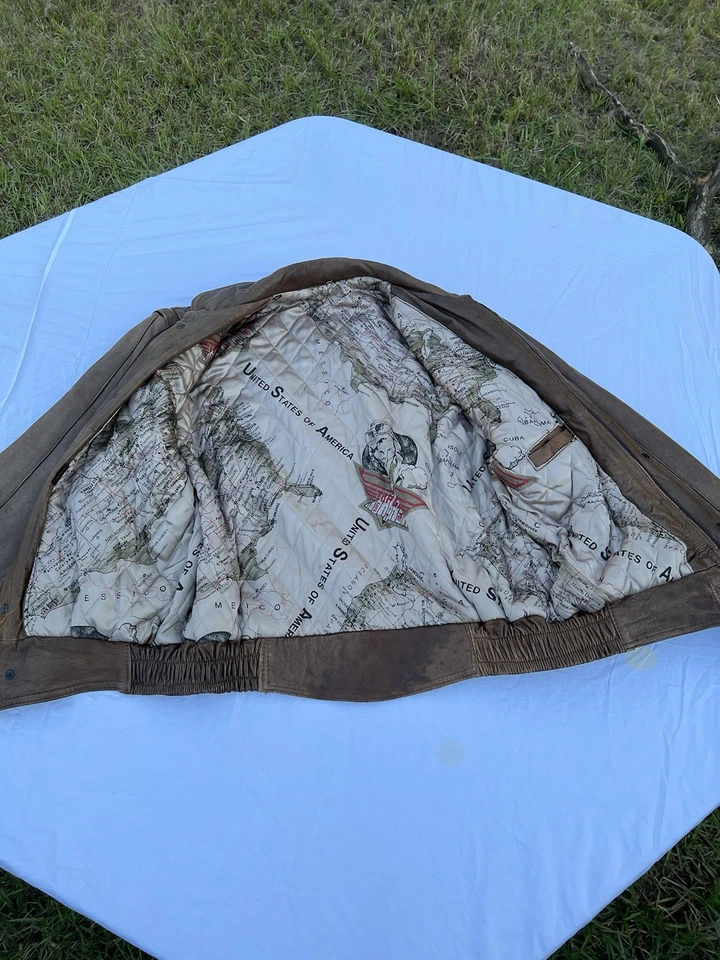 Vintage Leather Bomber Jacket Made In Italy (Vera Pelle) XXL - Image 2 of 4