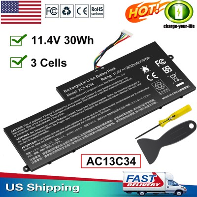  New AC13C34 Laptop Battery for Acer Aspire V5-122P ES1-111M V3-111 V3-112 30Wh
