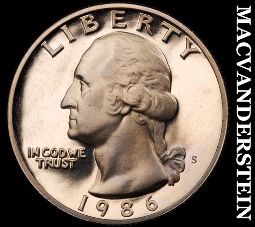 1986-S Washington Quarter- Silver- Choice Gem Proof Luster No Reserve #J3764