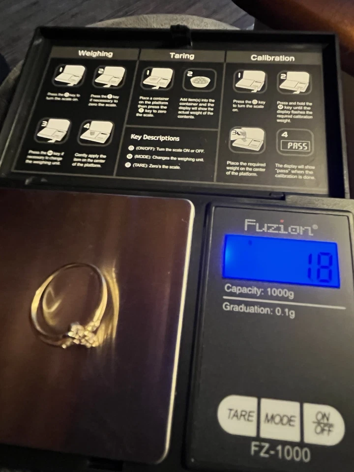 ANILLO ORO 14K CRUZ 6 DIAMANTES TALLA 7 1/2 Gramos 1.8 Foto 3 de 4