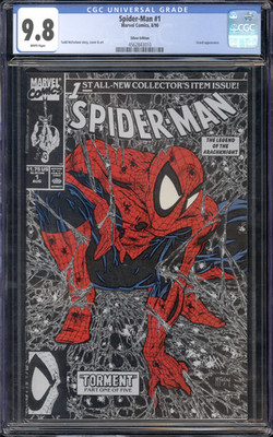 Spiderman 1 CGC 9.8 SILVER Edition 1990 Todd McFarlane & X-Force 3 CGC 9.4